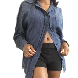Navy Blue oversized button up shirt